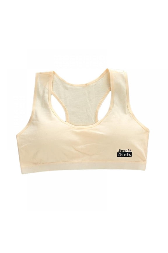 Girls' Cotton Blend Training Bras with Removable Padding