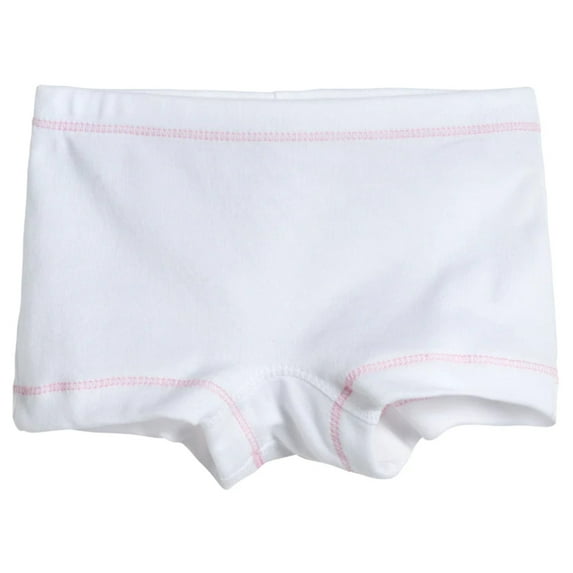 Girls Cotton Boy Shorts Underwear | White