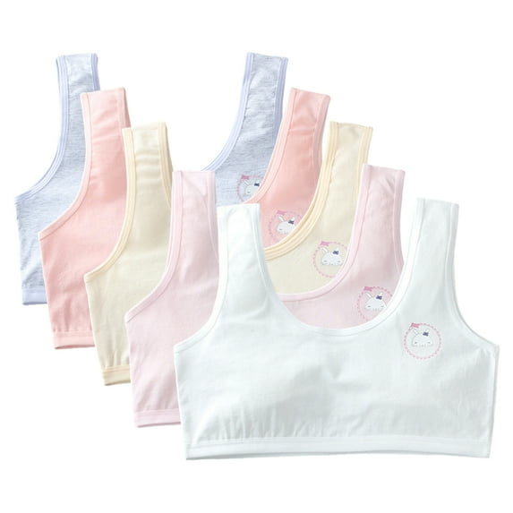Girls Cotton Bra Teens Sports Bra Training Bras for Girls & Teens 5 Pack