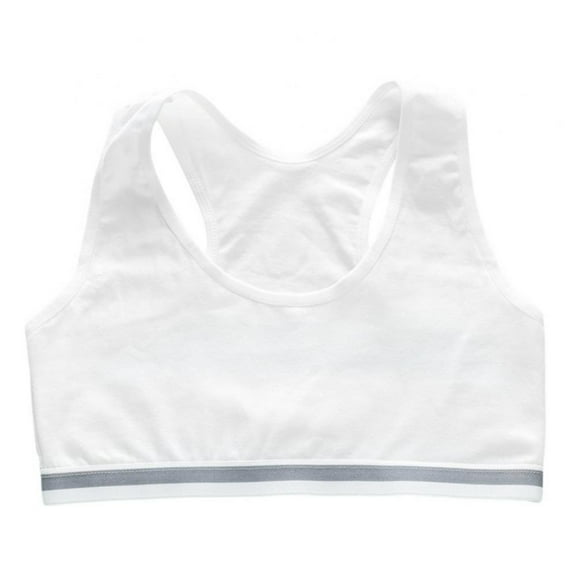 Girls' Cotton Crop Training Bra, Breathable Little Kids Sport Bralette
