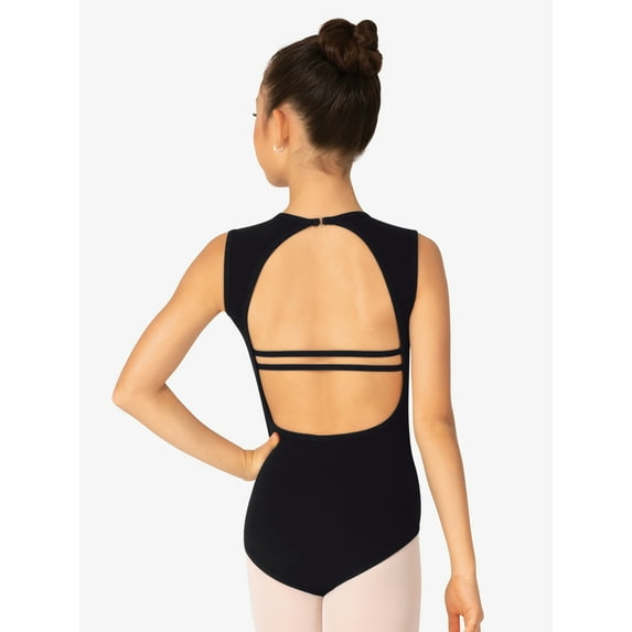 Girls Cotton Dual Back Strap Tank Leotard