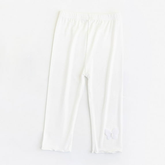 Girls' Cotton Lace Leggings for Summer Comfortable Breathable Casual Pants for Daily Wear and Play
