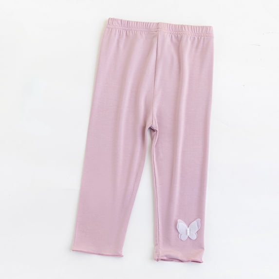 Girls' Cotton Lace Leggings for Summer Comfortable Breathable Casual Pants for Daily Wear and Play