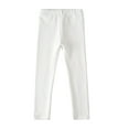 thumbnail image 1 of Girls Cotton Leggings Stretchy Comfortable Fall Winter Jeggings Ankle Length Pull On Pants Toddler and Big Girls (10 Years, White), 1 of 7