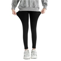 Girls Cotton Leggings Toddler Girl Pants Casual Yoga Pants for Girls High Waisted Stretch Leggings Kids Black 6 Years