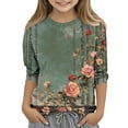 thumbnail image 1 of Girls Cotton Long Sleeve Shirt Girls Long Sleeve Tops Size 10-12 Kids Clothes Girls Size 10-12 Cute Girls Shirts Valentine's Day Shirt for Kids Summer, 1 of 5