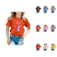 thumbnail image 1 of Girls' Cotton Short Sleeve T-Shirts Casual Graphic Tees Comfortable Tops for 3-7 Years, 1 of 4
