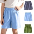 thumbnail image 1 of Girls Cotton Shorts 3 Pack - Elastic Waistband for Ages 5-14 (Green, 120-180),Size 10 T, 1 of 9