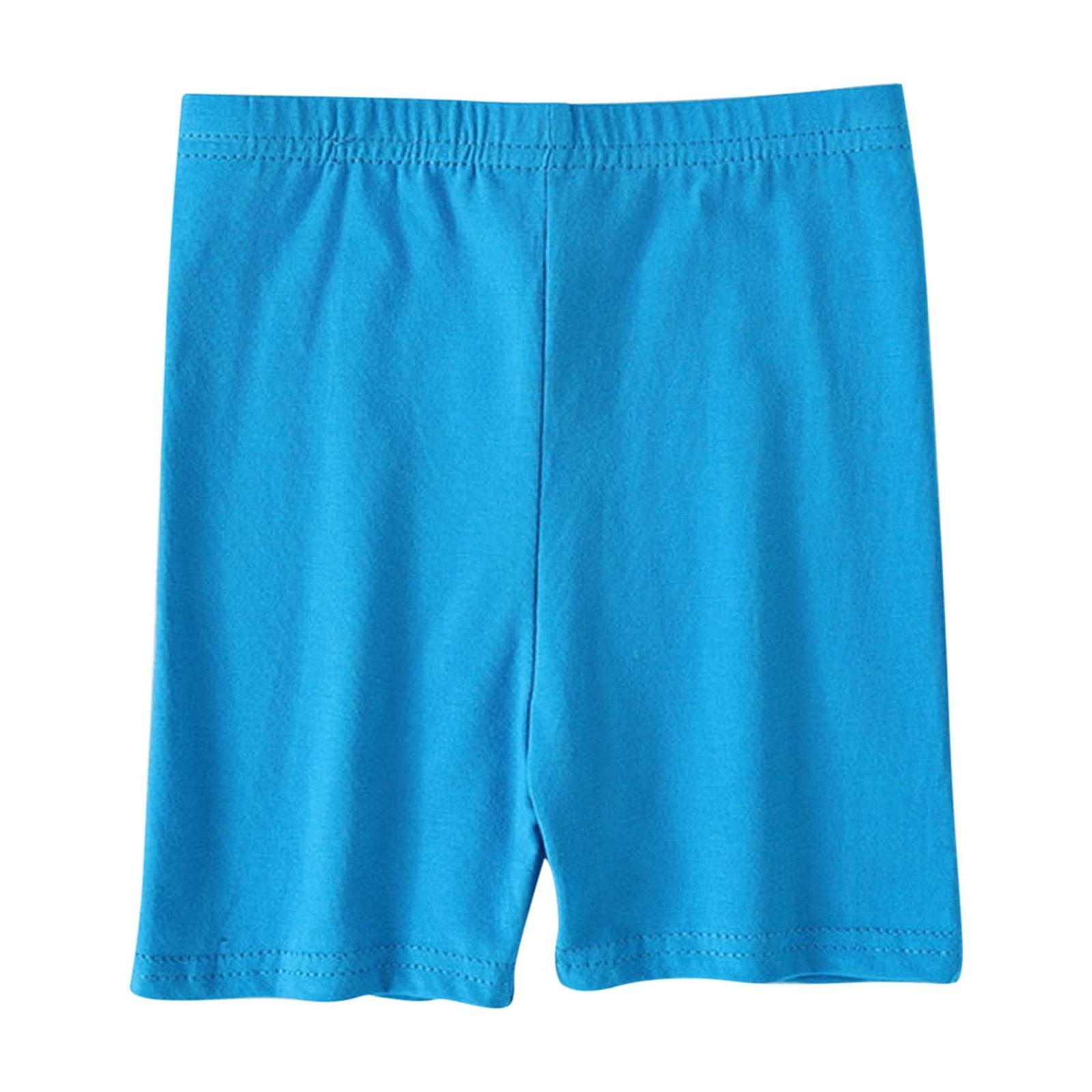 cotton under dress shorts Girls Cotton Slip Shorts for Under Dresses Seamless Stretch Safety Leggings Elastic Waist Boy Shorts Skinny Underwear, Light Blue, 3-4 Years