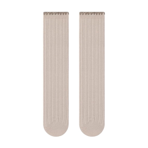 Girls Cotton Socks Free Size Knee-High Stockings 0-13 Years Toddlers Kids Solid Color Stretchy Comfort Long Boot Sock