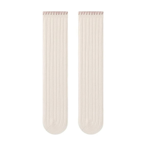 Girls Cotton Socks Free Size Knee-High Stockings 0-13 Years Toddlers Kids Solid Color Stretchy Comfort Long Boot Sock