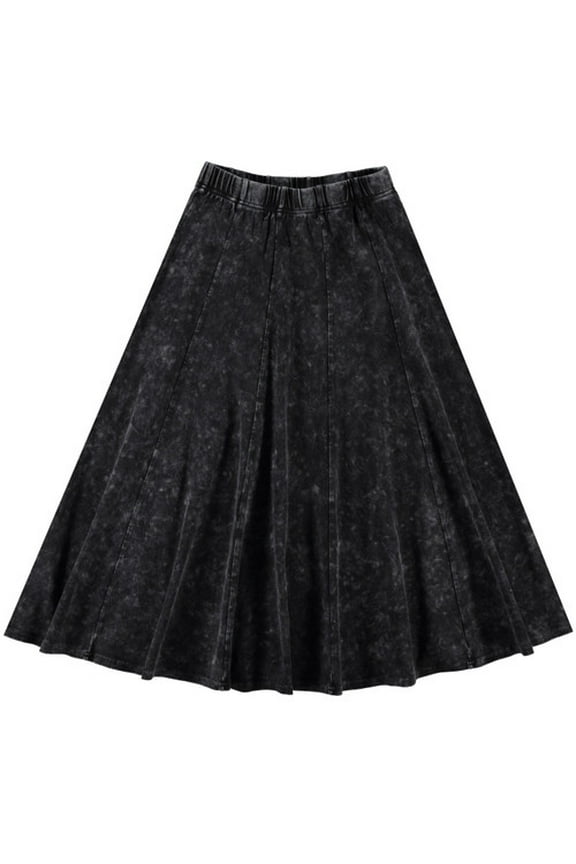 Girls Cotton Stonewash Maxi Panel Skirt