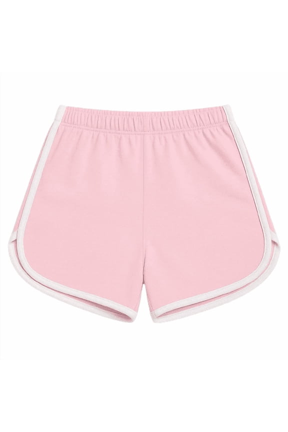 Girls Cotton Summer Shorts, Pastel Pink, Size 5/6Y
