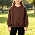 thumbnail image 1 of Girls Cotton Sweatshirt Long Sleeve Plain Pullover Loose Crewneck Top Solid Casual Kids Tee,Size 7-8T, 1 of 7