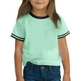 thumbnail image 1 of Girls Cotton T-Shirts Round Neck Casual Short Sleeve Tshirts for Kids Boys Summer Base Tees Tops (9-10 Years, Mint Green), 1 of 7