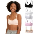thumbnail image 1 of Girls Cotton Teen Bras Wireless Training Bra Lightly Padded Adjustable Straps Back Closure Smooth Stretchy Kids First Bra 10-16 Years, 1 of 5
