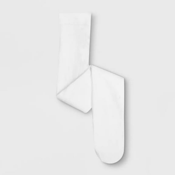 Girls' Cotton Tights - A Mew Day White