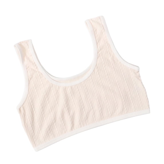Girls Cotton Training Bra Bralette Seamless Cami Crop Bras Stretch Bra No Pads for 9-13 Years
