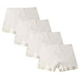 thumbnail image 1 of Girls Cotton Underwear 4 Pack Size 2-14 Lace Splice Boxer Briefs Toddlers Teens Kids Solid Multipack Breathable High Waisted Panties, 1 of 2