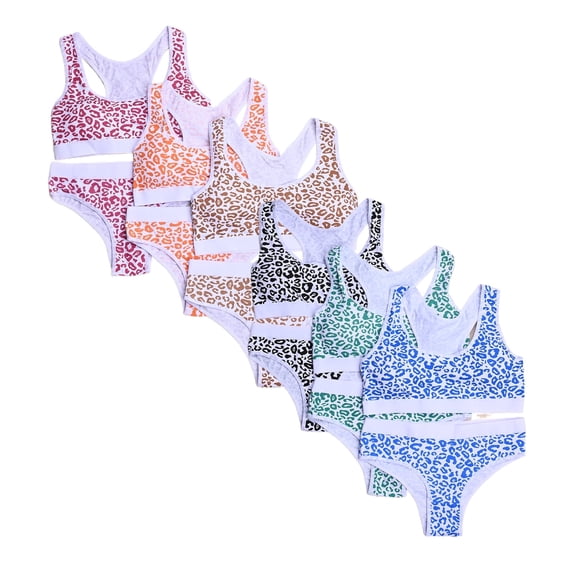 Girls Cotton Underwear 6-Pack for Age 10-14, Soft Breathable Briefs, Assorted Colors & Styles