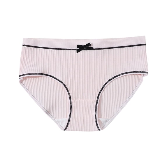 Girls Cotton Underwear & Briefs Ribbed Low Rise Soft Breathable for 5-16 Years, 1-Pack, Pink,Size 5-8 T