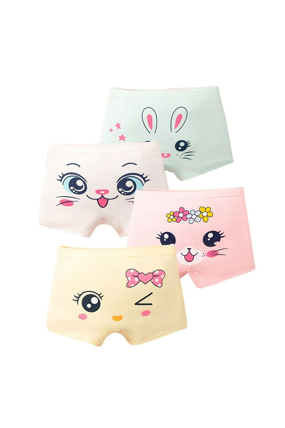 Girls Cotton Underwear Soft Breathable Boyshorts Toddler Little Kids Boxer Briefs Panties 4 Pack