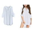 thumbnail image 1 of Girls Cover Ups for Swimwear V-Neck Chiffon Shirt Beach Dress Toddler Girl 12-13 Years, 1 of 9