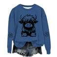 thumbnail image 1 of Girls Cow Sweatshirts Cowgirl Cute Funny Graphic Sweatshirt Kids Long Sleeve Oversized Pullover Tops Thin Fleece Spring Fall Blouse, 1 of 3