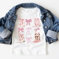thumbnail image 1 of Girls Cowboy Boots And Coquette Bows Tee Shirt, Western Rodeo Cute Tee, Pink Coquette Bow, Kids Country Farm Girl Gift TODDLER SHORT SLEEVE TEE BELLA CANVAS 3001T, 1 of 3