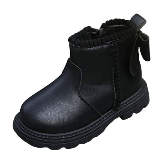 Girls Cowboy Boots Leather Western Riding Boots for Toddler Little Kid Big Kid with Non Slip Sole, Black