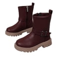 thumbnail image 1 of Girls Cowgirl Boots with Side Zipper for Toddler Little Kid Big Kid Comfortable for Adventures, Red, 1 of 6