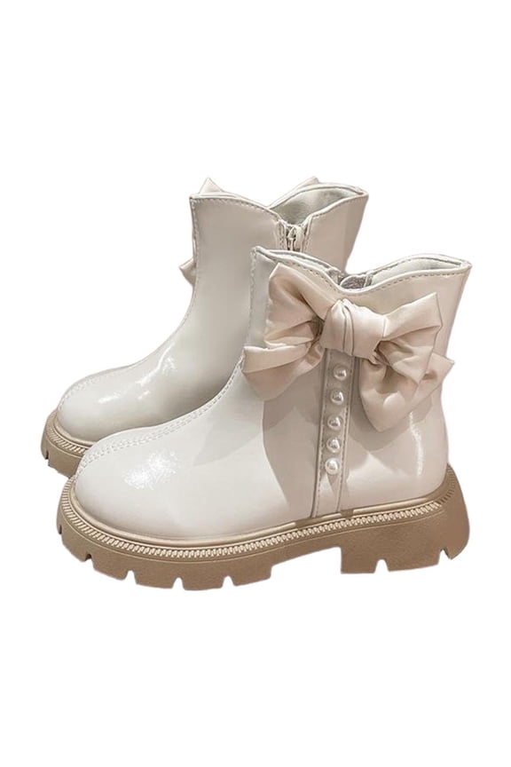 Girls Cowgirl Boots with Side Zipper for Toddler Little Kid Big Kid Comfortable for Play, White