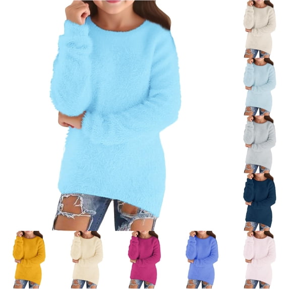 Girls Cozy Autumn Knit Pullover for Girls — Soft Warm Long Sleeve Top with Comfortable Daily Wear for Toddlers and Kids