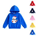 thumbnail image 1 of Girls Cozy Hoodie Sweatshirt Festive Holiday Design Pullover, Long Sleeve Crewneck Warm Winter Casual Tops, 1 of 3