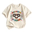 thumbnail image 1 of Girls Crew Neck Printed Short Sleeve T-shirt for Back to School,Comfortable Casual Kids Tops,Matches Pants and Skirts, 1 of 3