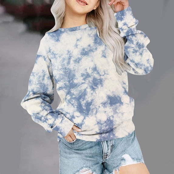 Girls Crewneck Oversized Sweatshirt Kids Fashion Long Sleeve Pullover Tops 1-12 Years qILAKOG Size 2-3 Years