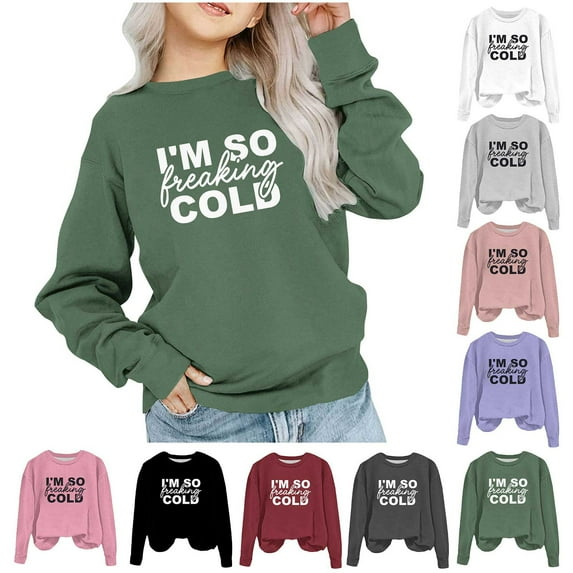 Girls Crewneck Oversized Sweatshirt Kids Fashion Long Sleeve Pullover Tops 1-12 Years qILAKOG Size Gray5-6 Years
