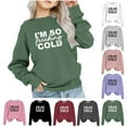 thumbnail image 1 of Girls Crewneck Oversized Sweatshirt Kids Fashion Long Sleeve Pullover Tops 1-12 Years qILAKOG Size Purple9-10 Years, 1 of 7