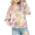thumbnail image 1 of Girls Crewneck Oversized Sweatshirt Kids Fashion Long Sleeve Pullover Tops 1-12 Years, 1 of 5