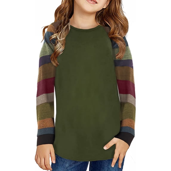 Girls Crewneck Pullover Undershirt Spring Autumn Cartoon Printed Shirt Long Sleeve Tops for Big Girls 12-13 Years