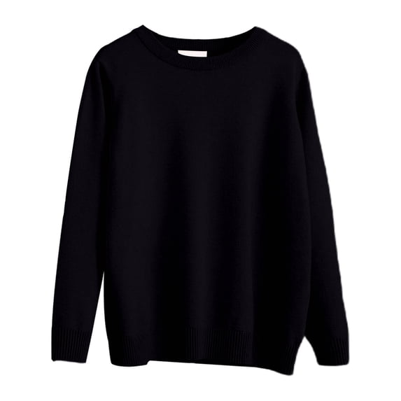 Girls Crewneck Sweater Casual Loose Fit Solid Warm Tops Teen Girls Long Sleeve Knit Sweater Kids Fall Winter Thermal Shirts