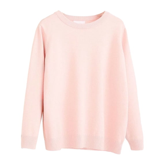 Girls Crewneck Sweater Casual Loose Fit Solid Warm Tops Teen Girls Long Sleeve Knit Sweater Kids Fall Winter Thermal Shirts