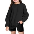 thumbnail image 1 of Girls Crewneck Sweatshirt Oversized Solid Long Sleeve Pullover Sweatshirts for Girls Cotton Sweaters for Girls 10-12 Preppy Fall Clothing for Teen Girls, 1 of 5