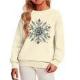 thumbnail image 1 of Girls Crewneck Sweatshirt with Festive Snowflake Graphic Pullover Long Sleeve Top for Winter Holiday Season, 1 of 3