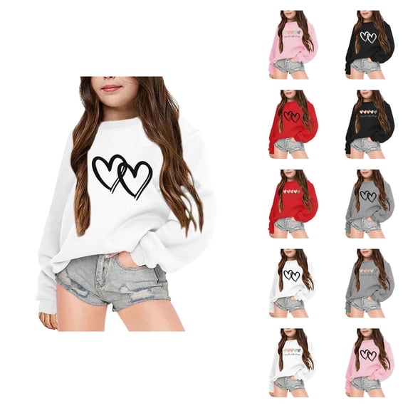Girls Crewneck Sweatshirts 2025 Long Sleeve Casual Positive Message Graphic Sweatshirt Kids Pullover Tops