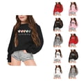 thumbnail image 1 of Girls Crewneck Sweatshirts Casual Long Sleeve Positive Message Graphic Sweatshirt Kids Pullover Tops, 1 of 1