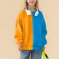 thumbnail image 1 of Girls Crewneck Sweatshirts Fleece Lined Long Sleeve Pullover Pastel Color Block Fall Winter Casual Wear 2-14 Years, 1 of 6
