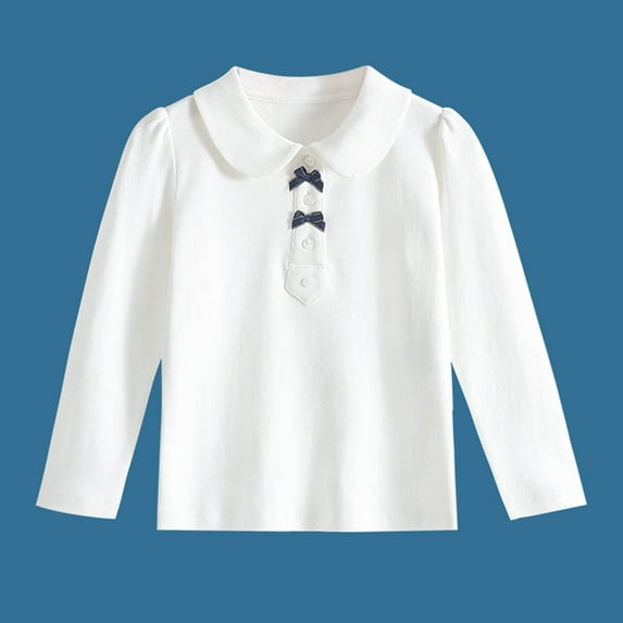 Girls Crewneck Tee Tops Spring Autumn Cartoon Printed Shirt Long Sleeve Polo Shirts for Big Girls 7-8 Years