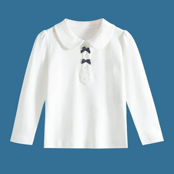 Girls Crewneck Tee Tops Spring Autumn Cartoon Printed Shirt Long Sleeve Polo Shirts for Big Girls 7-8 Years