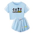 thumbnail image 1 of Girls Crop Top and Shorts Set for Kids – Ninja Kidz Outfit with Checker Print Sleeves – Trendy Summer Wear, 1 of 4
